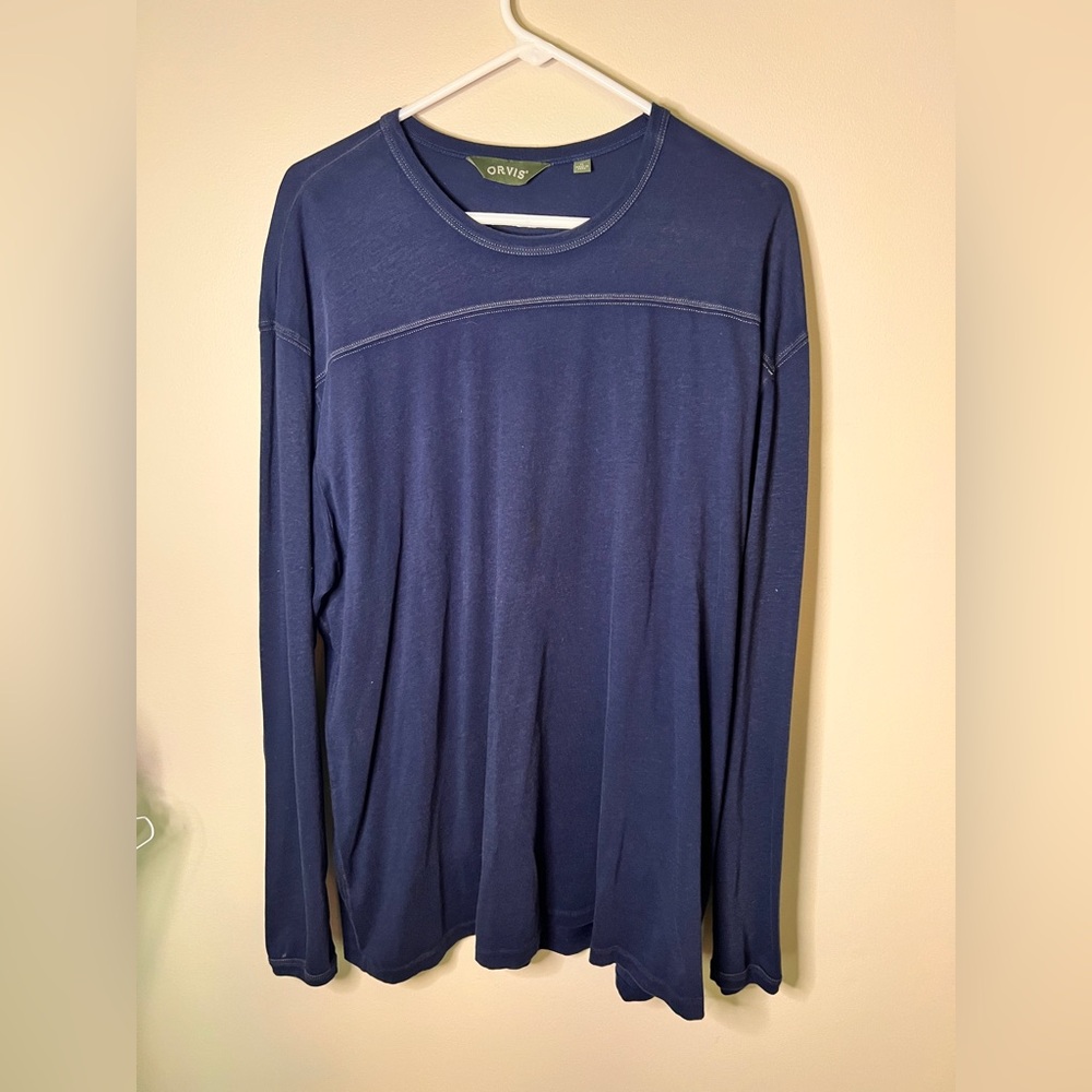 Orvis Men's Deep Blue Long Sleeve Tee (XL)
